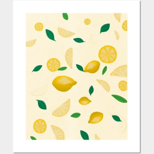 Lemon fun bright pattern Posters and Art